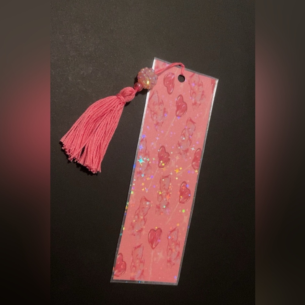 Pink Heart Bookmark with Tassel